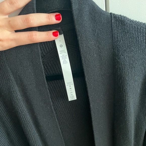 NWOT lululemon merino wool-blend ribbed long wrap sweater - Picture 2 of 3